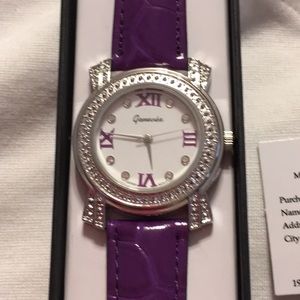 NWT,  watch, faux alligator leather band. Purple Very chic looking.